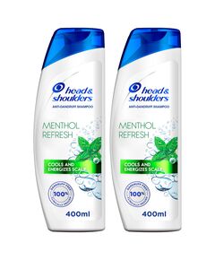 Head & Shoulders Menthol Refresh Anti-Dandruff Shampoo for Itchy Scalp, 2 x 400ml
