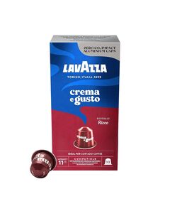 Lavazza Crema e Gusto Ricco Coffee, Arabica and Robusta, Nespresso Original Compatible Aluminum capsules, Pack of 10 capsules
