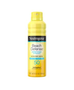 Neutrogena Beach Defense Sunscreen Spray SPF 50, Hawaii Reef Act 104 Compliant, Octinoxate & Oxybenzone Free, Broad Spectrum, Fast Absorbing & Lightweight, Face and Body Sunscreen, 6.5 Oz