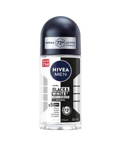 NIVEA MEN Antiperspirant Roll-on for Men, Black & White Invisible Protection Original, 50ml