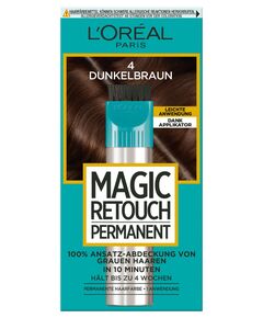 L’Oréal Paris Root Cover for Concealing Grey Hair, Long Lasting Hair Concealer, Magic Retouch Permanent, No. 4 Dark Brown, 1 Piece