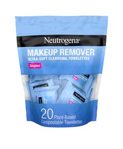 Neutrogena Makeup Remover Cleansing Towelette Singles, Daily Face Wipes To Remove Dirt, Oil, Makeup & Waterproof Mascara, Individually Wrapped, 20 Count