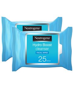 Neutrogena, Makeup Remover Wipes, Hydro Boost Cleansing, Face, 25 wipes, Pack of 2