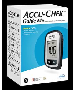 Accu-Chek Guide Me® Meter Diabetes Kit with 50 test strips,10 Lancings for Diabetic Blood Glucose Testing- package may vary