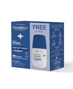 Beesline Whitening Roll On Deodorant - INSTANT WHITE VITAMIN C, White Sapphire 48h Protection (1+1) Promo Pack - 50 ml