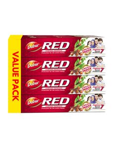 Dabur Red Ayurvedic Toothpaste for Teeth & Gums 4x100g | Enriched with Potent Ayurvedic Ingredients | For Healthy Gums & Strong Teeth | Super Value Pack