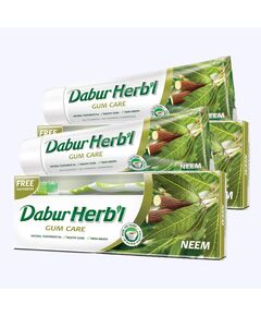 Dabur Herbal Neem Gum Care Toothpaste, 150 gm + Free Toothbrush (Pack Of 2)