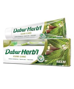 Dabur Herbal Neem Toothpaste (140g) + Toothbrush | Natural Toothpaste for Healthy Gums & Fresh Breath
