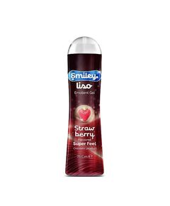 "Smiley Liso Lubricant Gel Strawberry 75g | Flavoured Intimate Gel with Warming Effect | Long-Lasting, Water-Based & Non-Sticky | Skin-Friendly, Easy to Rinse | Sensual Comfort & Smooth Feel"