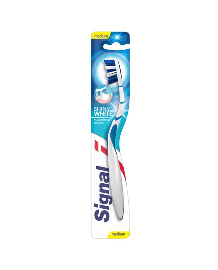 Signal Shiny White Medium for 2x stronger stain removal Toothbrush 1PC
