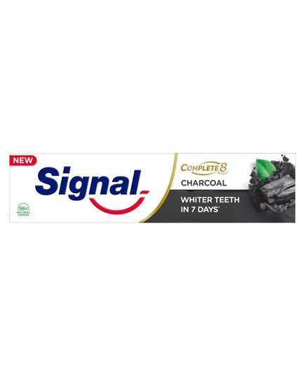 Signal Complete 8 Nature Elements for a 2x more efficacious formula purified mouth and whiter teeth Charcoal Toothpaste 100ml