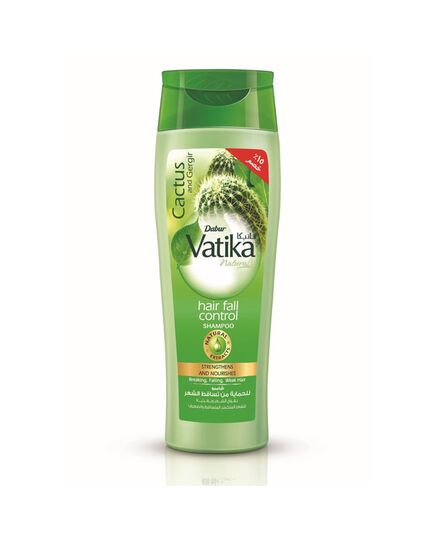Vatika Naturals Hair Fall Control Shampoo 360ml +15% OFF | Cactus & Ghergir | Strengthens & Nourishes | For Dry & Damaged Hair