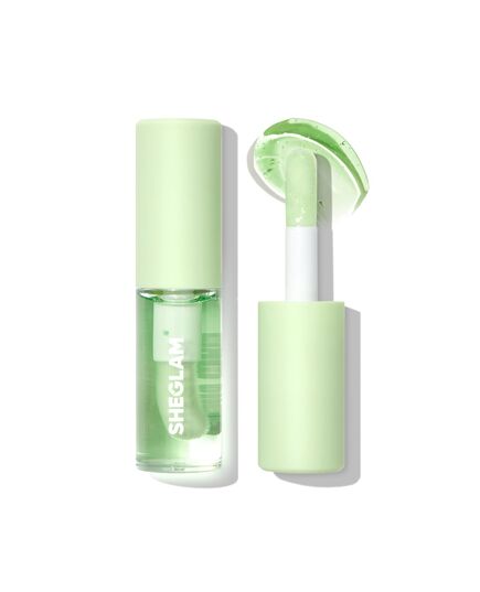 SHEGLAM Makeup - Jelly Wow Hydrating Lip Oil - Long-wearing moisturizing, non-sticky Plumping Lip Gloss with Sponge Tip Applicator (Green Apple Envy)