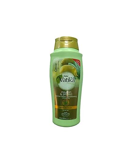 Vatika Naturals Nourish & Protect Shampoo - 600ml | Olive & Henna Conditioning Cream| Softens & Vitalizes | For Normal Hair