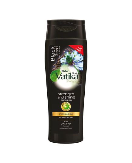 Vatika Naturals Blackseed (Habba Sauda) Shampoo (180mL) + 15 % OFF | Natural Extracts of Blackseed | Promotes Strength and Shine to Weak and Dull Hair