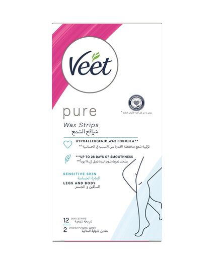 Veet Hair Removal Wax Stripes for Sensitive Skin - 12 Stripes
