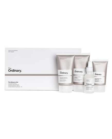 THE ORDINARY Balance Set (4 Pieces: Squalance Cleanser + Salicylic Acid 2% Masque + Niacinamide 10% + Zinc 1% + Natural Moisturizing Factors + HA)