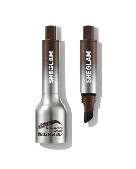 SHEGLAM SHE GLAM Brow-Fection Angled Brush & Dip- CHOCOLATE Hair-Like Strokes Liquid Eyebrow Gel Pen Easy To Color Long Lasting Quick Drying Natural Shaping Outlining Filling Eyebrow Makeup,1.2 ml
