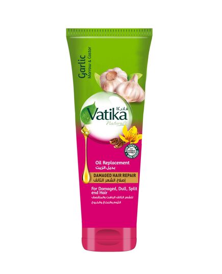 Vatika Naturals Damaged Hair Repair (200mL) | Natural Extract of Garlic, Marrow and Castor | Helps Damaged and Dull Hair | Non-Sticky and Non-Greasy Formula