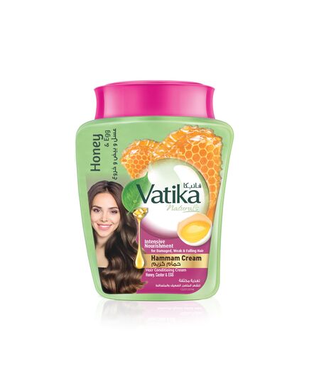 Vatika Naturals Intensive Nourishment Hammam Cream (900g) | Natural Extracts of Egg, Honey, Castor and Marrow | For Damaged and Split Hair | Promotes Strong Hair From The Roots