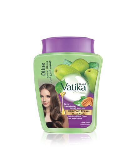 Vatika Naturals Deep Conditioning Hammam Cream (900g) | Enriched with Olive, Almond and Henna | Promotes Silky and Shiny Hair