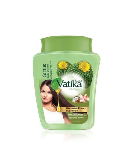 Vatika Naturals Hair Fall Control Hammam Cream (900g) | Natural Extract of Garlic, Cactus and Coconut | Strengthens and Nourishes Weak Hair