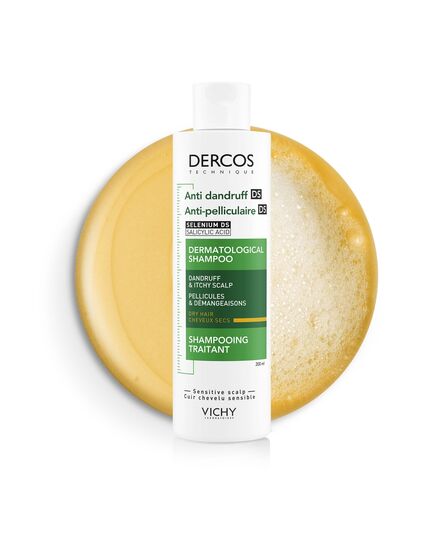 VICHY Dercos ANTI-DANDRUFF SHAMPOO FOR DRY Hair (Green) (200 Ml)