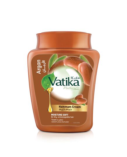 Vatika Naturals Moisture Soft Hammam Cream (900g) | Natural Extracts of Argan | Promotes Volume and Thick Hair Nourishment | For Men & Women
