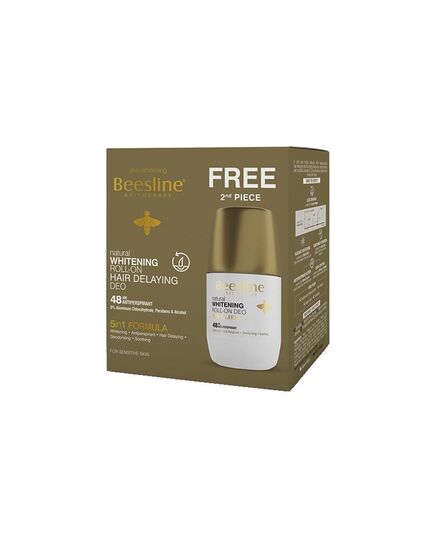 Beesline Whitening Roll-On Deodorant Hair Delaying 48h Protection (1+1) Promo Pack - 50 ml