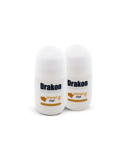 Drakon Roll-on Deodorant (1+1) Oriental Oud Scent | 48h Protection For Sensitive Under-arm | Aluminum Chloride & Alcohol Free-50 ML