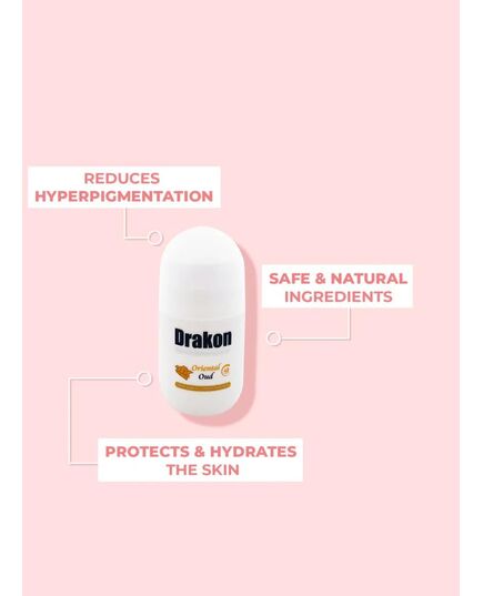 Drakon Roll-on Deodorant (1+1) Oriental Oud Scent | 48h Protection For Sensitive Under-arm | Aluminum Chloride & Alcohol Free-50 ML