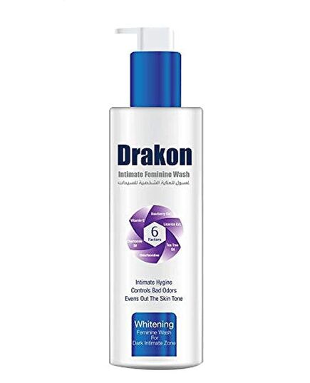 Drakon Intimate wash 200ml Antibacteria & Antifungal Refreshing | PH Balanced | Evens out Skin Tone Reduces Dark Spots
