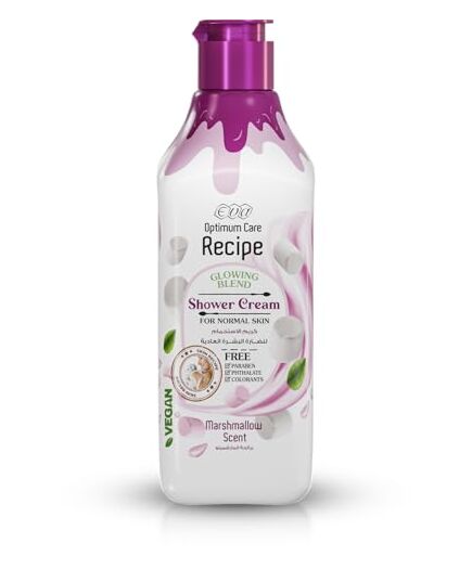 Eva Optimum Care Recipe Glowing Blend Shower Cream For Normal Skin - Marshmallow Scent 370 Ml
