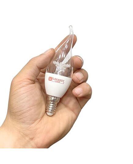 ELSEWEDY LED Bulb E27, 5 Watt, 6500 Kelvin, 425 Lumen (Warm, 6 Watt, Flame Tip)