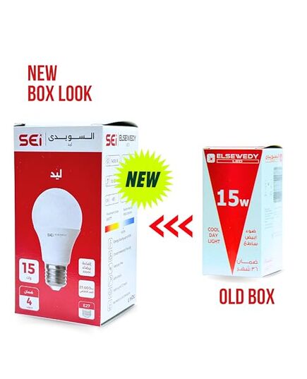 ELSEWEDY LED Bulb E27, 5 Watt, 6500 Kelvin, 425 Lumen (White, 15 Watt)