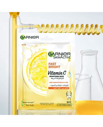 Garnier Skinactive Fast Bright Instant Brightening Tissue Mask With Vitamin C And Milky Essence, 28 Gm