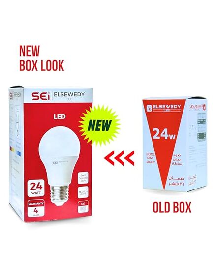 ELSEWEDY LED Bulb E27, 5 Watt, 6500 Kelvin, 425 Lumen (Warm, 24 Watt)