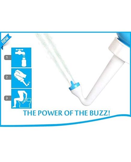 Fresh Buzz Portable Shattaf with an Extendable Curved Nozzle for Smart Storage and Comfort Spraying, Waterproof Travel Bag - 650ml - Set of 2