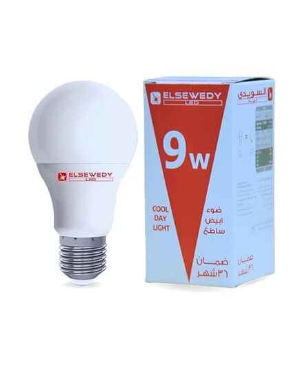 ELSEWEDY LED Bulb E27, 5 Watt, 6500 Kelvin, 425 Lumen (White, 9 Watt)