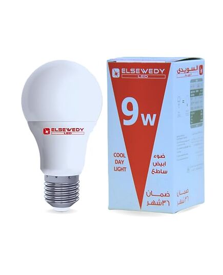 ELSEWEDY LED Bulb E27, 5 Watt, 6500 Kelvin, 425 Lumen (Warm, 9 Watt)