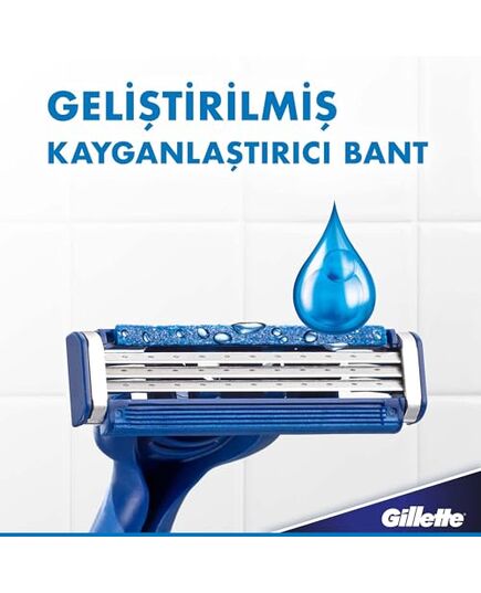 Gillette Blue 3 Disposable Razors with Comfort Gel for Men - 8 Pieces