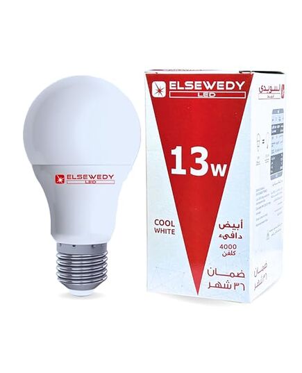 ELSEWEDY LED Bulb E27, (Cool White 4000k, 13 Watt, 1235 Lumen)