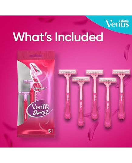 Gillette Blue 2 Plus Razor Blades For Women- 5 Blades, Pink