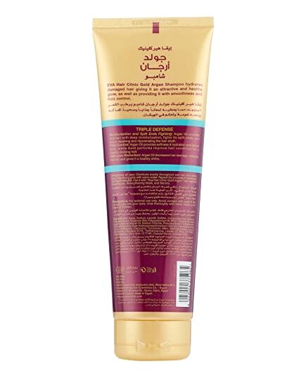 Eva Hair Clinic Triple Defense Shampoo with Gold and Argan Oil - 230 ml