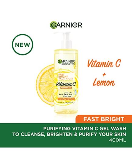 Garnier Fast Bright Vitamin C Purifying Gel Wash – 400ml Skin Care