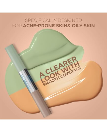 Eva Skin Clinic Acne-Prone Corrector + Concealer for Blemishes, Natural Coverage, Hides Acne & Redness, Reduces Acne Scars, Evens Skin Tone, Acne-Safe, Suitable for Oily Skin, 2 × 6 ML