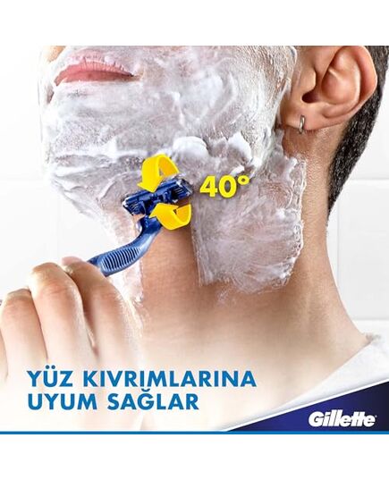 Gillette Blue 3 Disposable Razors with Comfort Gel for Men - 8 Pieces