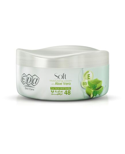 Eva Skin Care Soft Moisturizing Cream with Aloe Vera, Panthenol & Vitamin E 170 Gm