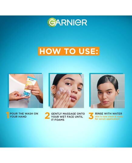Garnier Skinactive Fast Clear 3-in-1 Face Wash, For Acne Prone Skin, with Salicylic Acid and Vitamin C, 50ml