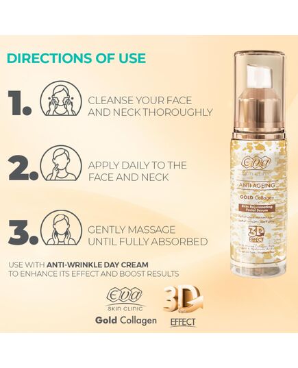 Eva Skin Clinic Anti-Ageing Gold Collagen Skin Rejuvenating Facial Serum 30 ml
